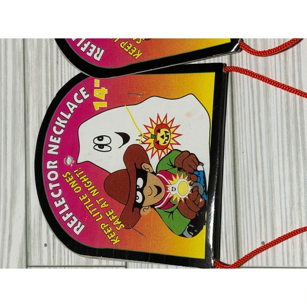 Lot of 3 Vintage 1995 Advance Int'l Halloween Pumpkin Reflector Necklaces‎ 14